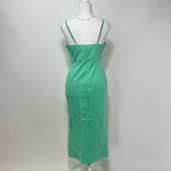 NEW! Petal & Pup Zahra Asymmetrical Neckline Midi Dress in Green - Picture 10 of 17
